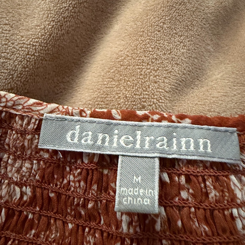 Daniel Rainn Rust Floral Blouse M - Picture 3 of 5